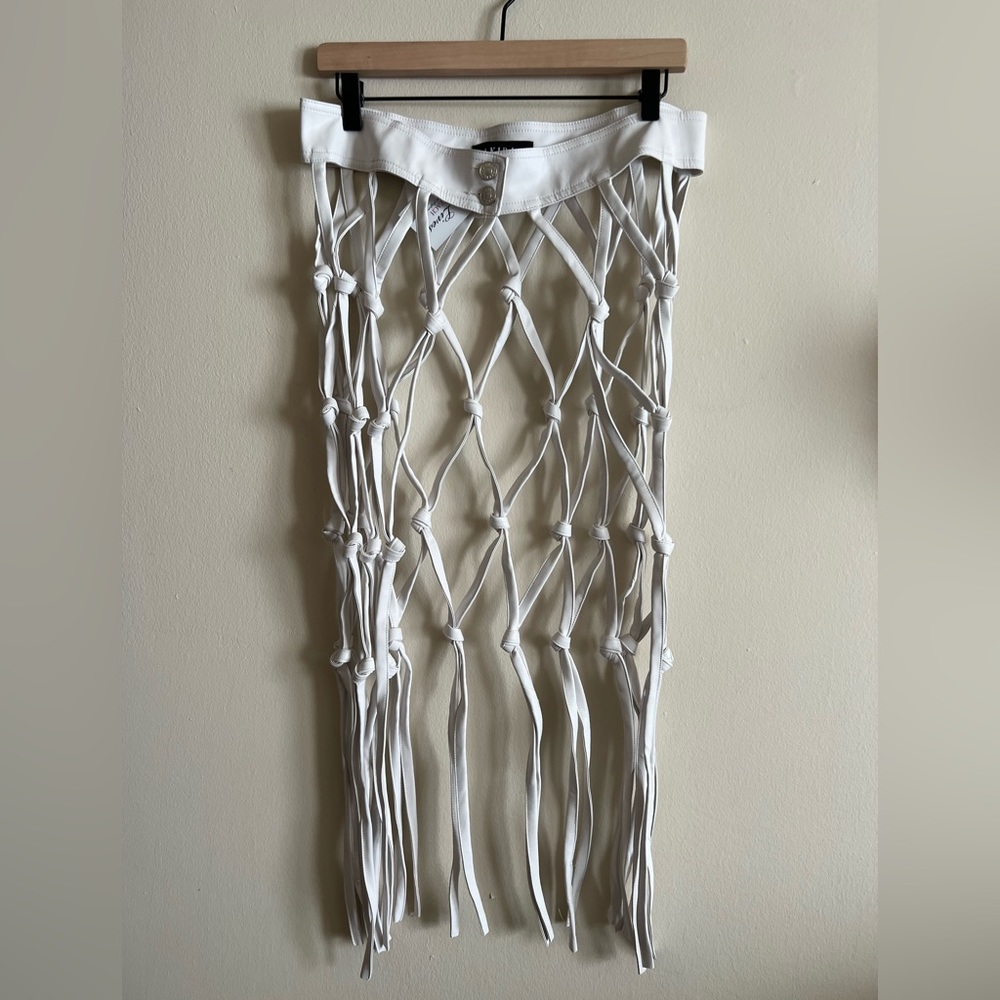 Ivory Faux Leather Netted Belt 🔥 - Picture 5 of 7